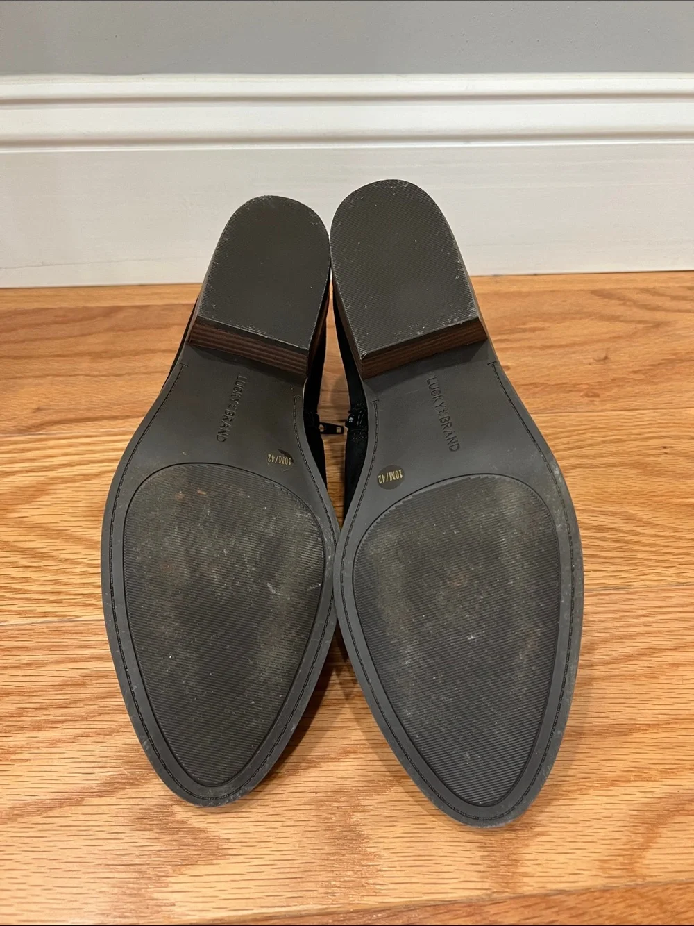 Lucky Brand Women's Black Suede Low Heel Booties